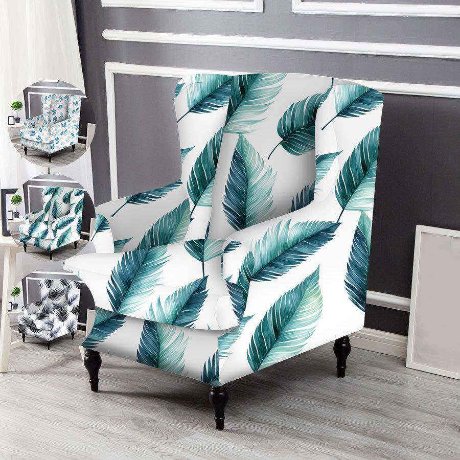 2pcs印花氨纶柔软贴合老虎凳椅子套可水洗家具保护套带弹性底部