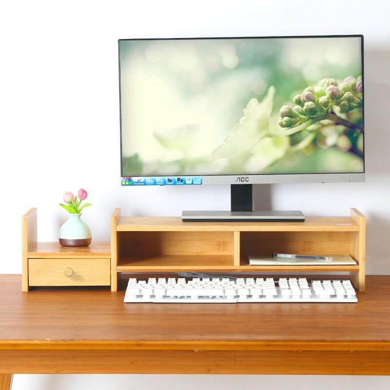 显示器增高架电脑加高支架桌上架子楠竹桌面收纳置物架抬高架底座