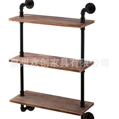 墙体置物架 工业风置物架 多层书桌书架北欧铁艺水管多层置物书架