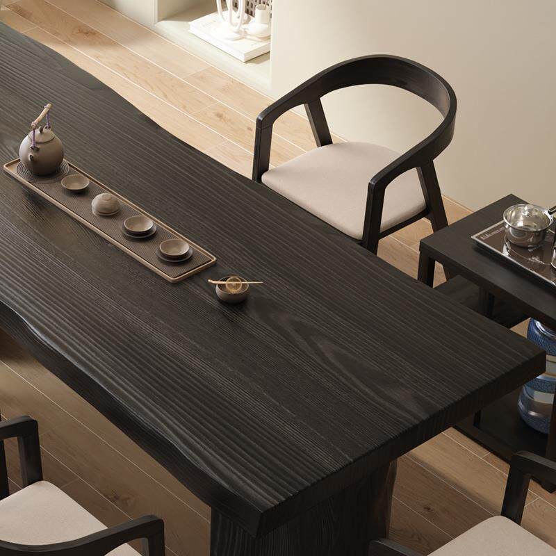 全实木中式茶桌家用客厅简约大板茶桌椅组合办公室茶台泡茶桌全套