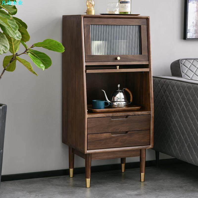 黑胡桃实木电视边柜北欧客厅立柜轻奢沙发侧边柜简约储物抽屉斗柜,机械设备,其他机械设备,淘宝优惠券,粉丝福利购,淘宝优惠卷