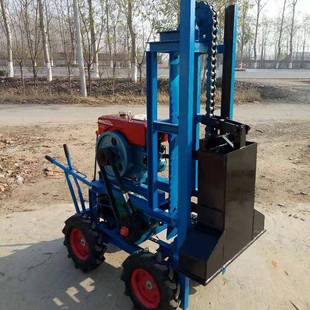 四轮驱动自走砸夯机便携式8马力柴油砸夯机多功能建筑基础夯实机