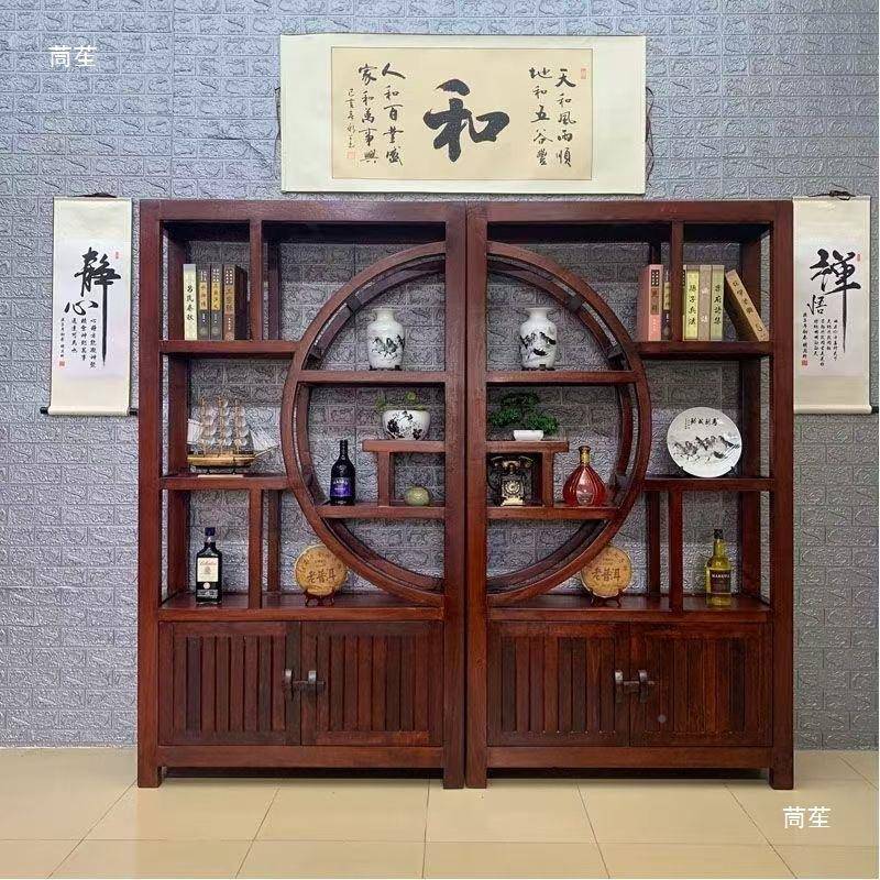 博古室办架老船木高多宝阁家U78用玄关柜置物柜公中式陈列书架储
