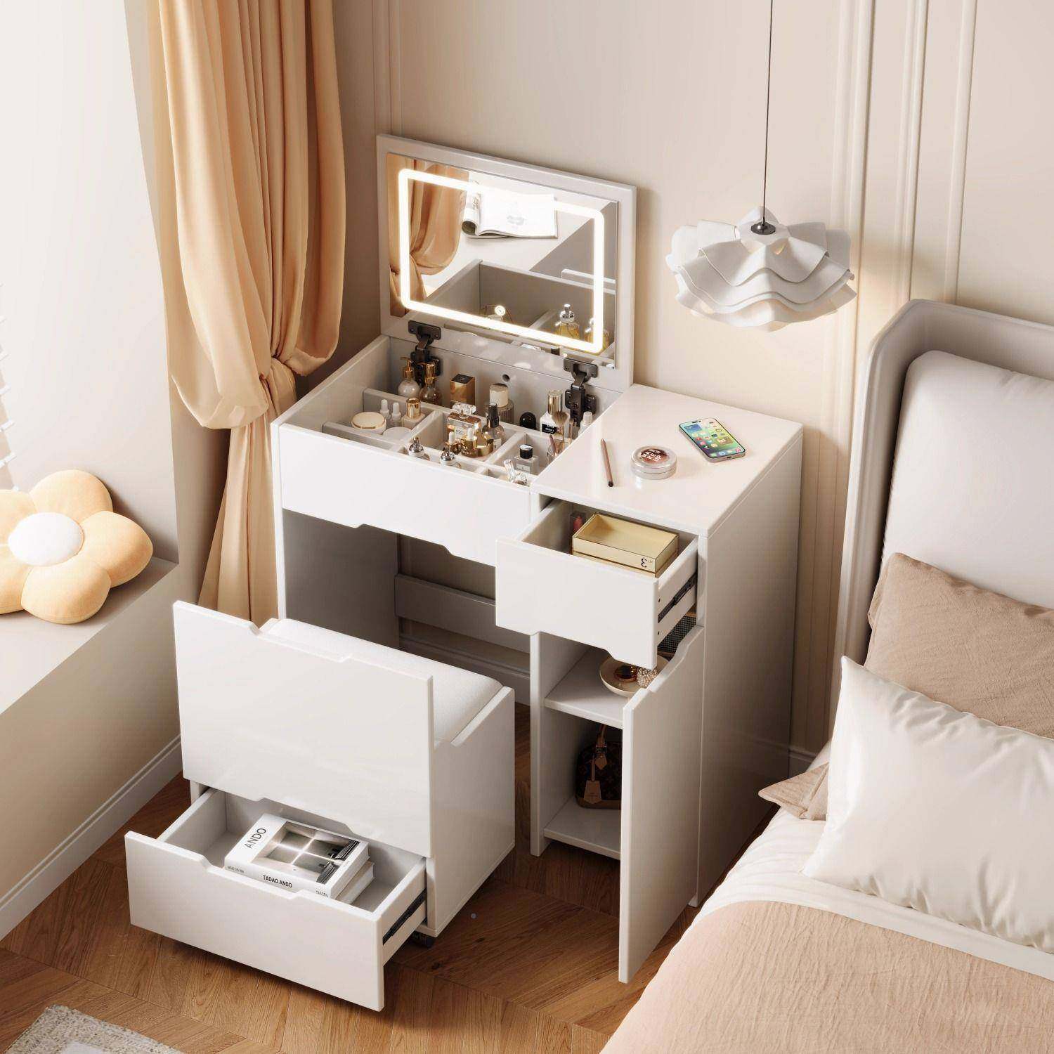 新款妆台小型奶床油风化妆SWD桌卧室现代简迷你翻梳盖头收约纳柜,鲜花速递/花卉仿真/绿植园艺,其它园艺用品,淘宝优惠券,粉丝福利购,淘宝优惠卷