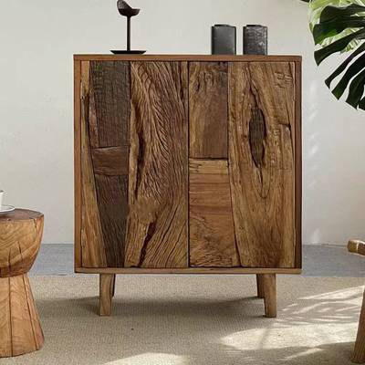 复古老榆储物20245615收柜家抽屉式斗柜玄木关纳柜榆木具茶具茶壶