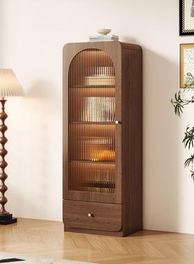 复古玻璃餐边风酒柜墙家靠用客50649厅柜电视边柜展立示置物窄柜