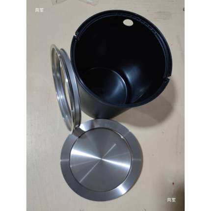 房台面垃圾厨清桶嵌入式摇盖圆形大号UHD隐藏洁不套盖子配件锈钢