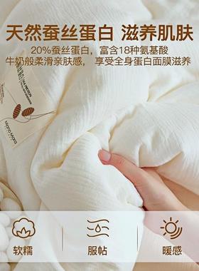 可啃咬链A349被子类全棉蚕丝被被子加厚冬被春秋四季通用拉母被