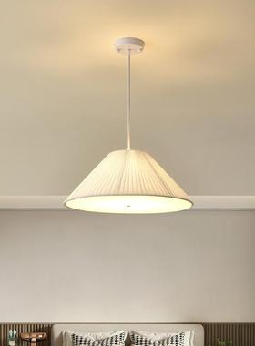 油中吊古法18591式百褶布艺餐吊灯日式奶厅风现代简约卧室吧台护