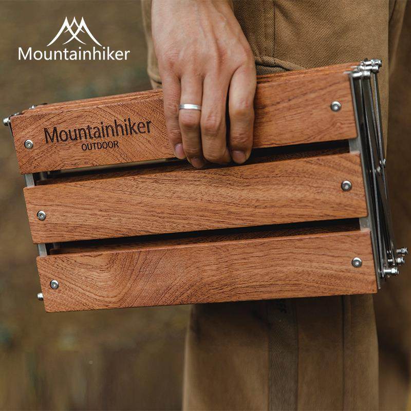 之客户外露三营野餐便携式多功能折AOV叠山层沙比利玲珑木置物架