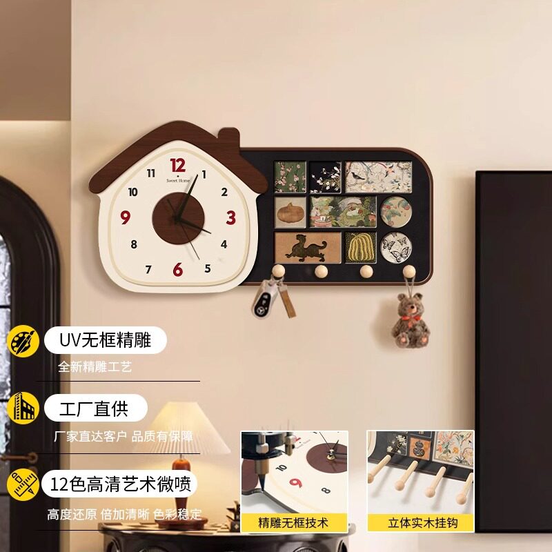 中古风玄关入户挂钩收纳置物架