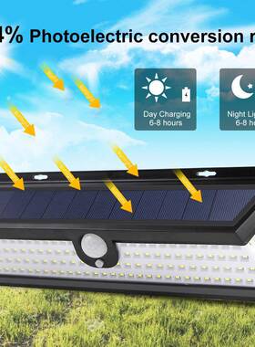 壁三发光太阳能灯感应爆款118LED面户外SYH-018灯防水庭院灯人体