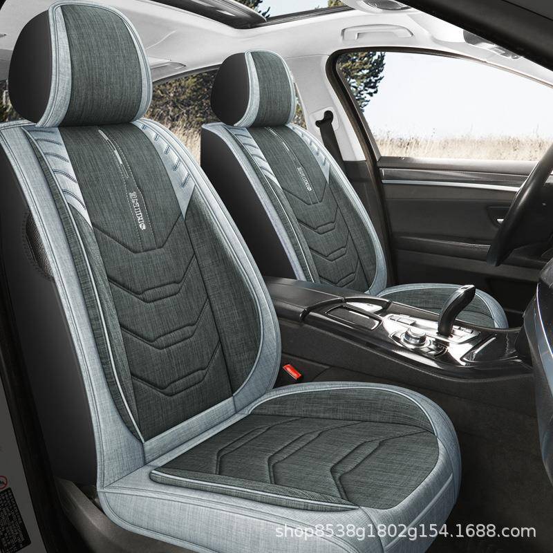 布车套新款小车亚麻座垫春秋TUQ季车坐套座汽全包艺专用坐垫四季