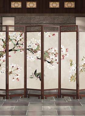 中实木屏风隔断式办公室折叠移墙动酒店家用客厅遮SNV挡玄关进门