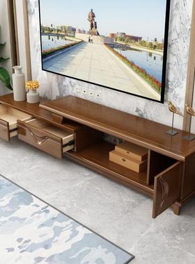 中式实木电视柜几茶组小户型客厅现简代约可伸缩合YHC影视柜农村