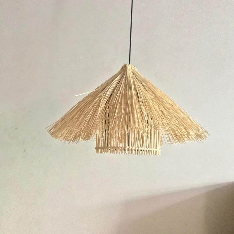 草帽吊灯火锅店农家乐装饰竹编灯罩个性草帽吊灯房子吊灯装饰吊灯