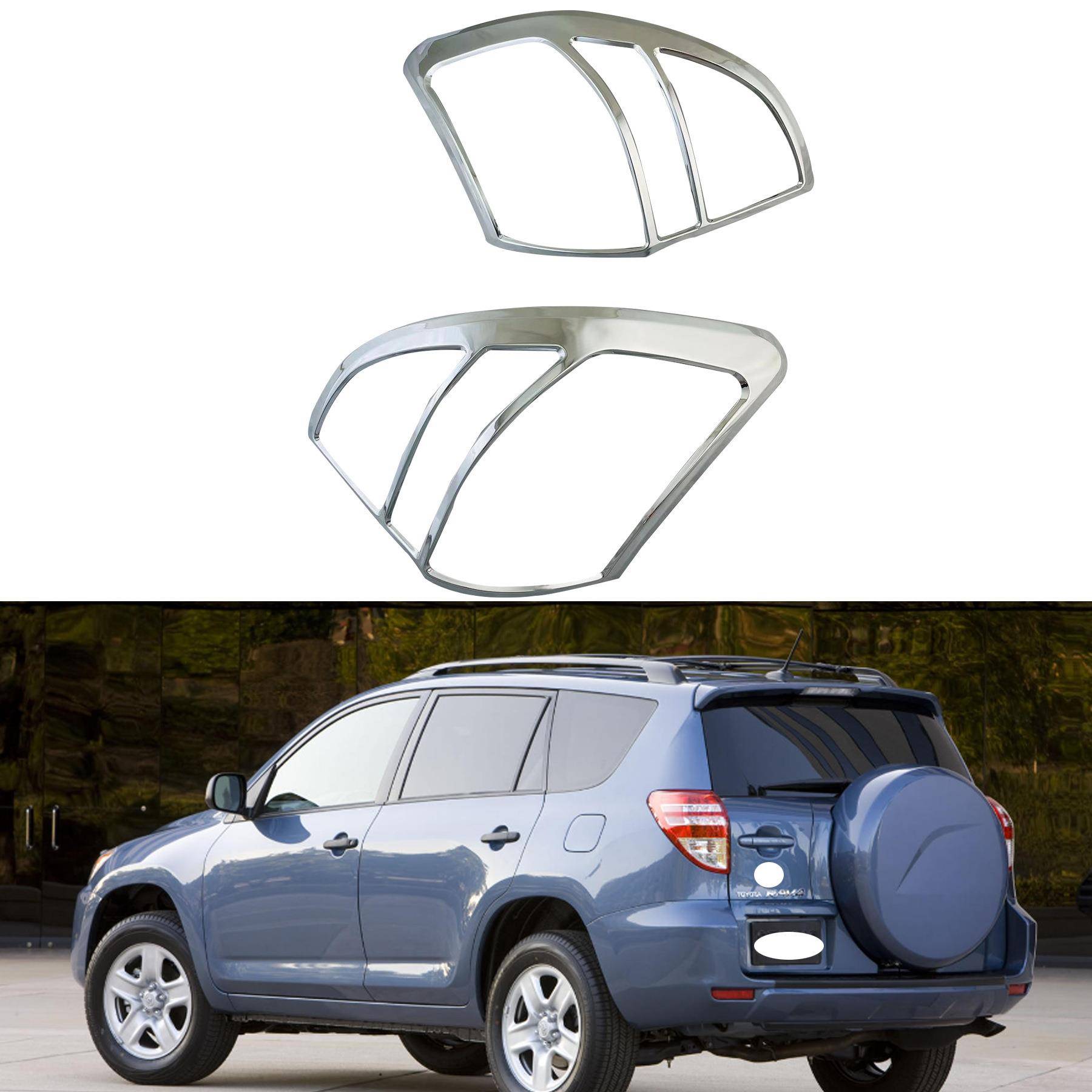 适用于2009-2012RAV4后灯罩ABS镀铬后灯框电镀ABS改装汽车装饰件