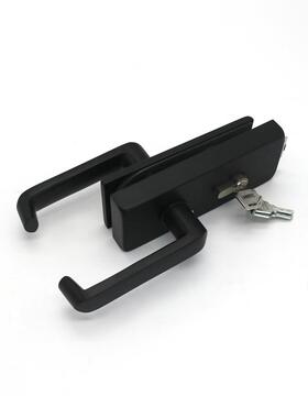 NCY-941-B摆动手柄方形黑色防盗门锁缎面成品杠杆门把玻璃锁