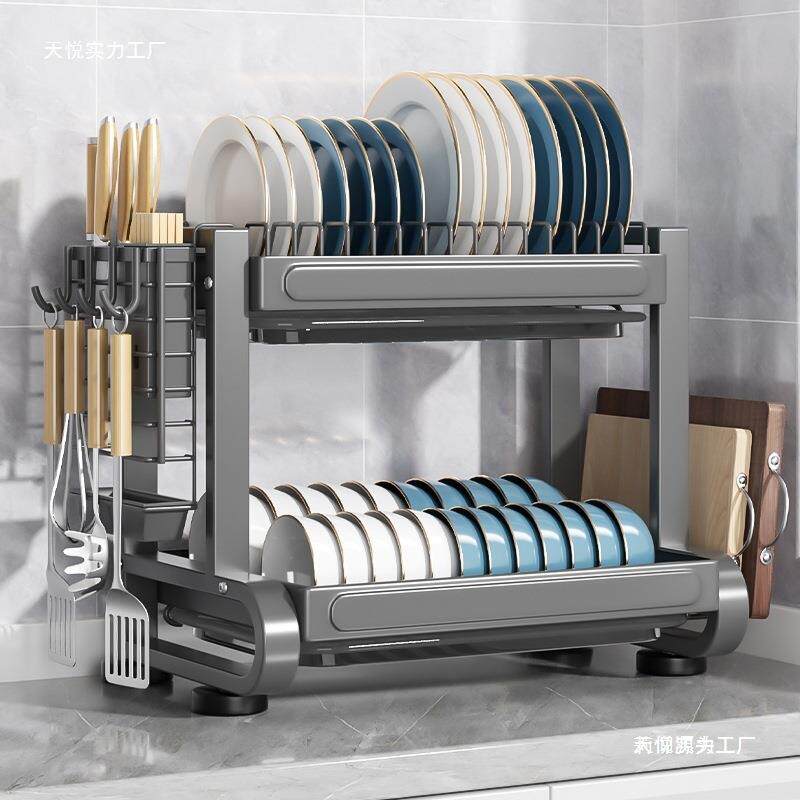不锈钢碗碟沥水架厨房放碗盘架子多功能台面收纳盒碗筷碗柜置莉仰
