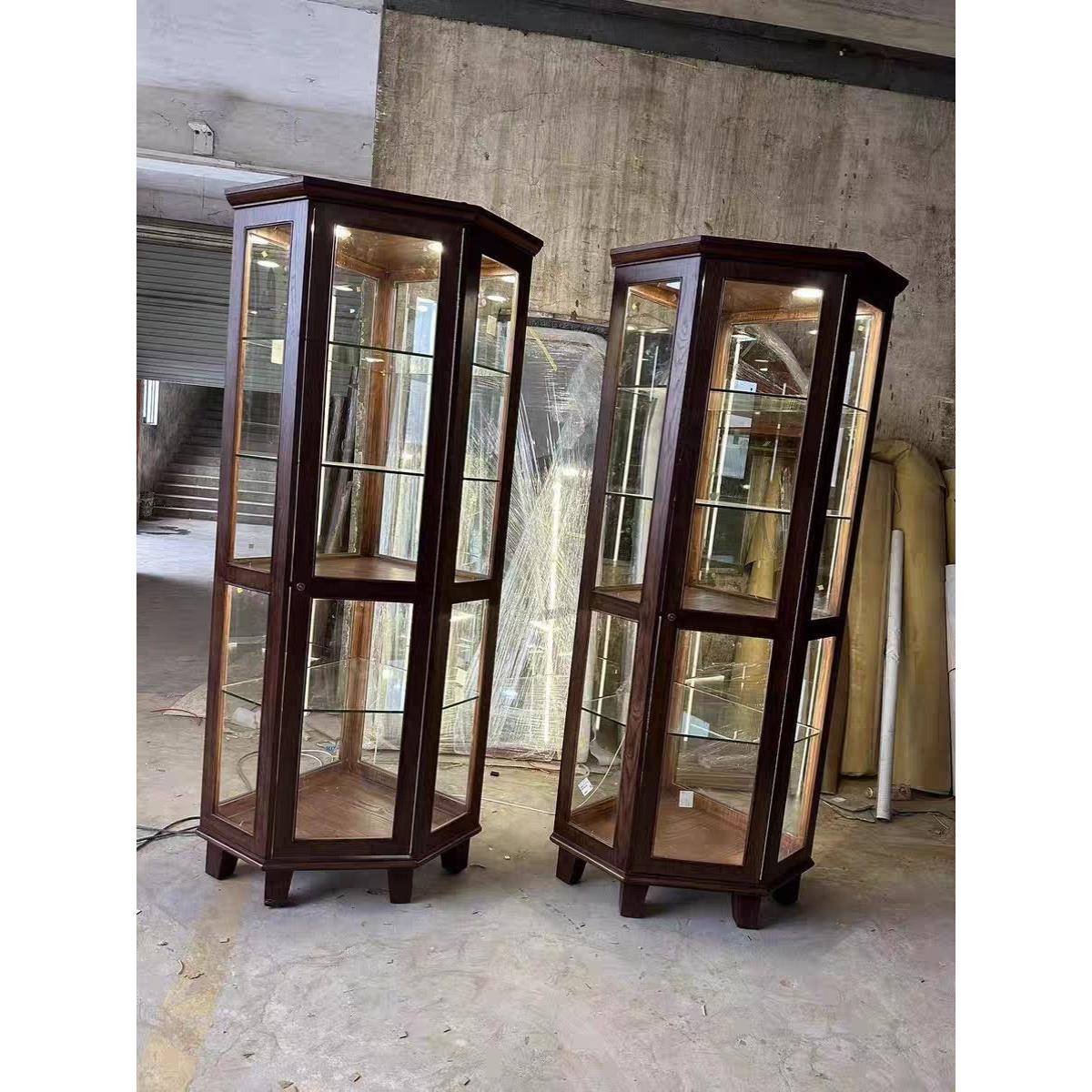 美式北欧法式复古轻奢珠宝首饰展示柜中古茶室茶器置物架