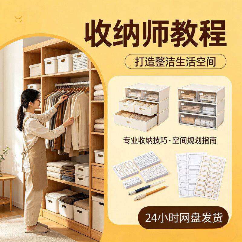 新版收纳师培训视频家居整理收纳电子资料素材