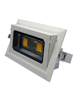 LED嵌入式投光灯白色方形可旋转调角度双头嵌入式象鼻灯过道灯