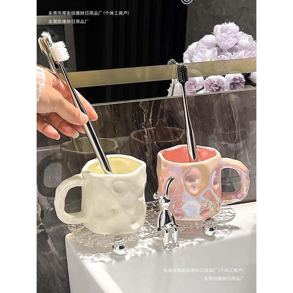 感家用洗漱杯套装情侣刷牙杯轻奢奶油简约意大利漱口包邮