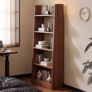 实木书架梯形落地置物架收纳柜储物一体架家用靠墙客厅阶梯式书柜
