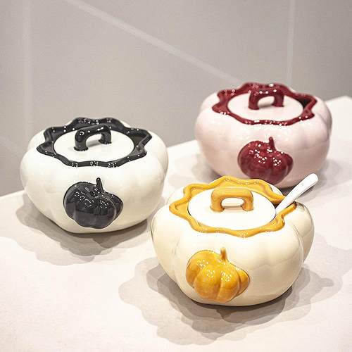 猪油罐家用耐高温陶瓷罐子装油带盖厨房调料罐辣椒油专用罐荤油罐