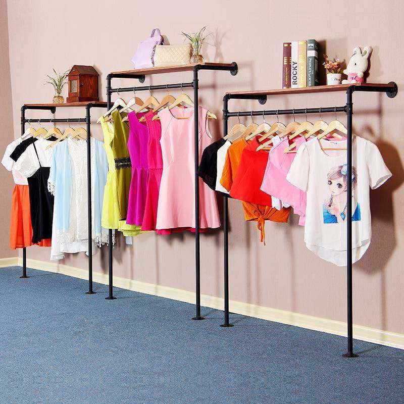 铁艺实木服装架服装店靠墙展示架上墙正挂女装店童装落地式挂衣架,纺织面料/辅料/配套,纺织机械配件,淘宝优惠券,粉丝福利购,淘宝优惠卷