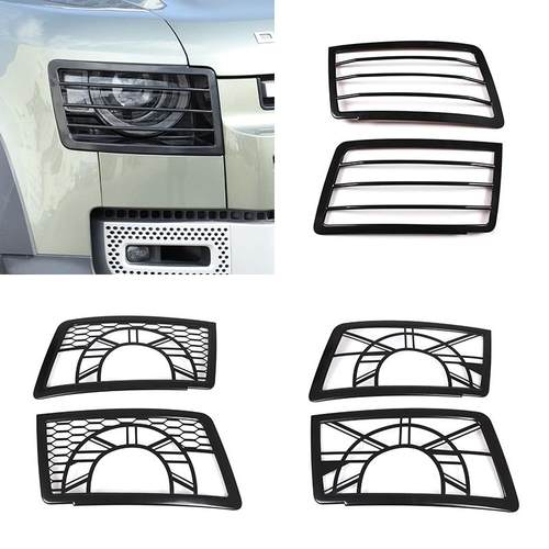 深圳欧创适用于20-22款路虎卫士前大灯保护网罩金属2件套