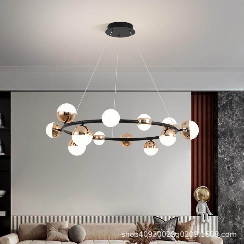 北欧客厅灯魔豆吊灯分子客厅简约创意餐厅卧室灯具工可调高度