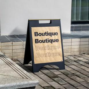 a字板广告牌立架路边立式双面logo可移动折叠户外金属手提展示架