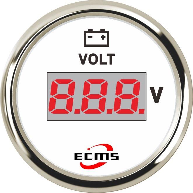 游艇船舶房车汽车改装车数显表电压表8-32V52毫米