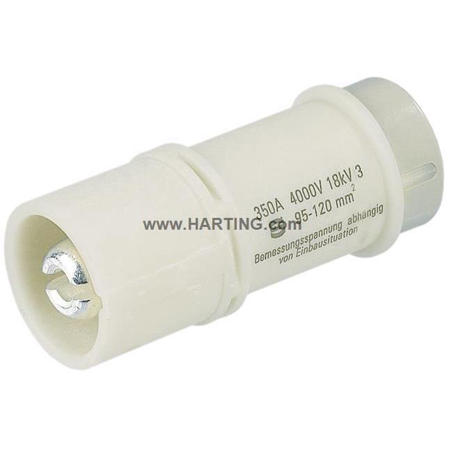 HARTING浩亭09110012650350A轨道公插芯同轴螺栓接线方式