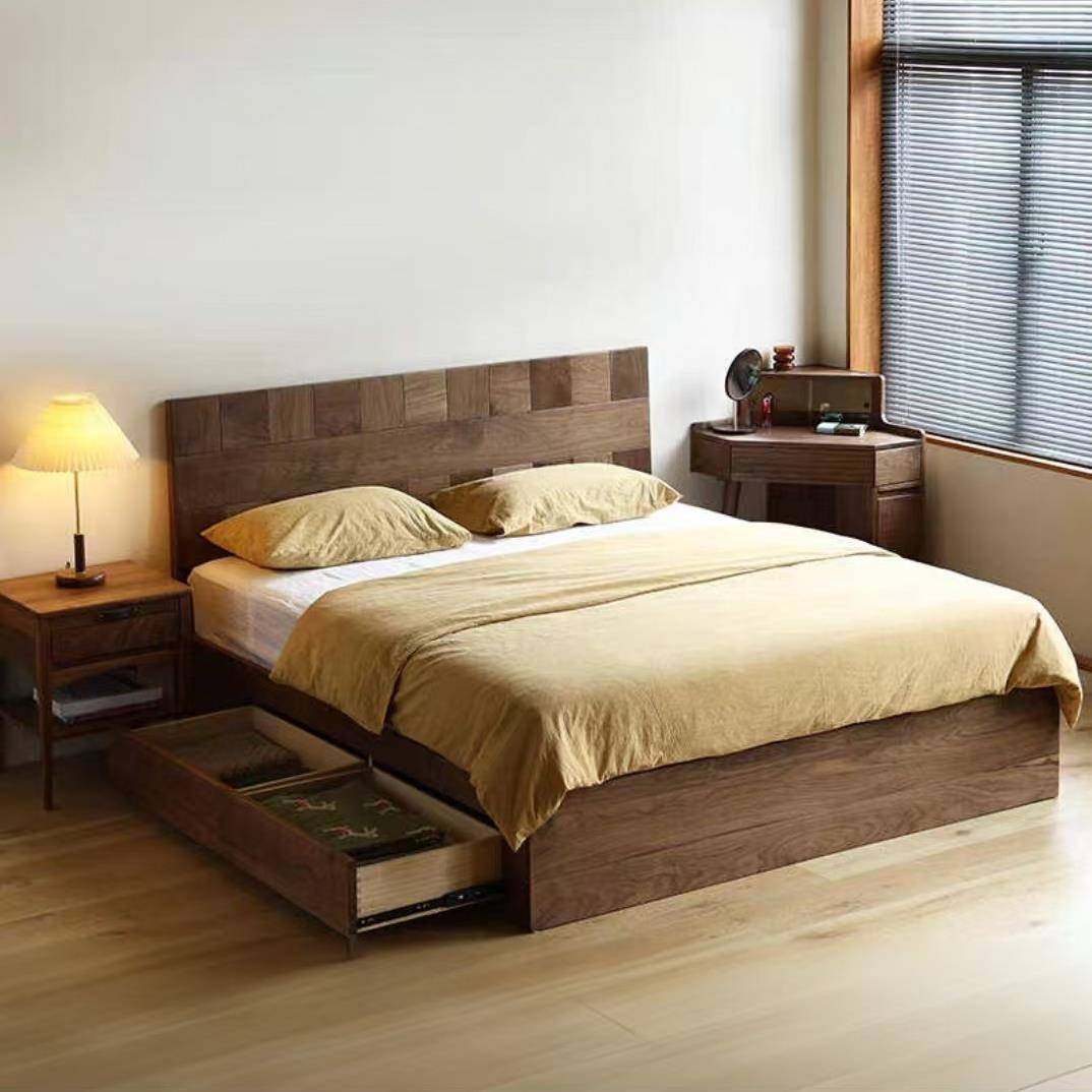 北美黑胡桃木高箱床1.8m双人床现代简约实木樱桃木悬浮储物抽屉床,机械设备,其他机械设备,淘宝优惠券,粉丝福利购,淘宝优惠卷