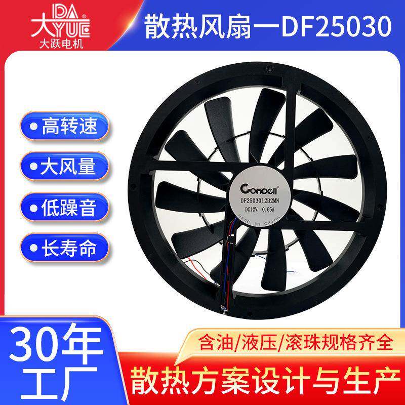 25CM厘米12V24V风扇大风量低噪音排气通风机箱设备25030散热风扇