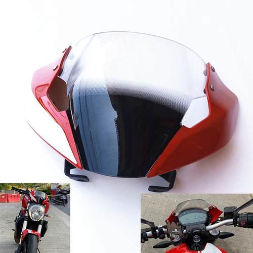 适用杜卡迪821前风挡怪兽前挡风玻璃14-22导流罩杜卡迪821头罩