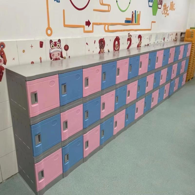 塑料书包柜学生教室班级幼儿园储物柜独门学校带锁格子收纳柜书柜