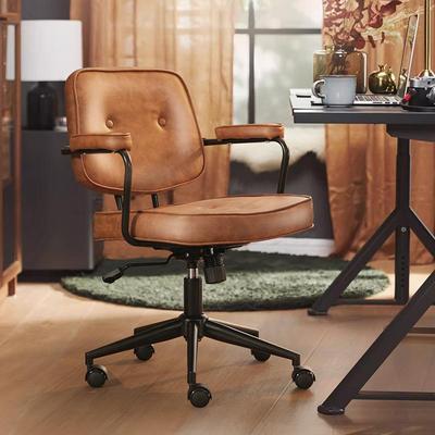 联丰阿勒夫耶复古电脑椅家用椅子学习办公椅皮椅会议椅人体工学椅