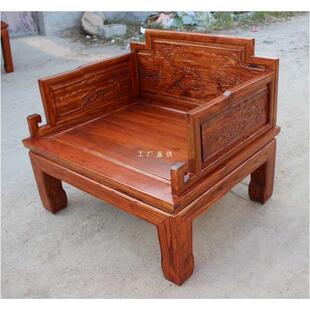 新中式实木打坐椅子单人座沙发休闲简约修禅凳仿古明式禅椅原