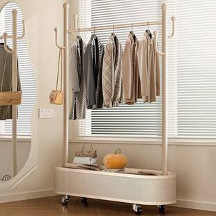 挂衣架落地家用卧室加粗加厚带轮可移动衣帽架阳台晾衣架挂衣架子