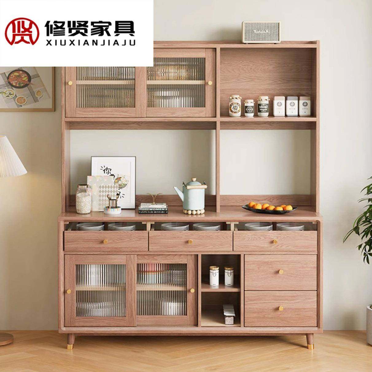 白蜡木实木餐边柜一体高柜北欧简约小户型橱柜餐厅厨房靠墙储物柜,节庆用品/礼品,新娘配件,淘宝优惠券,粉丝福利购,淘宝优惠卷