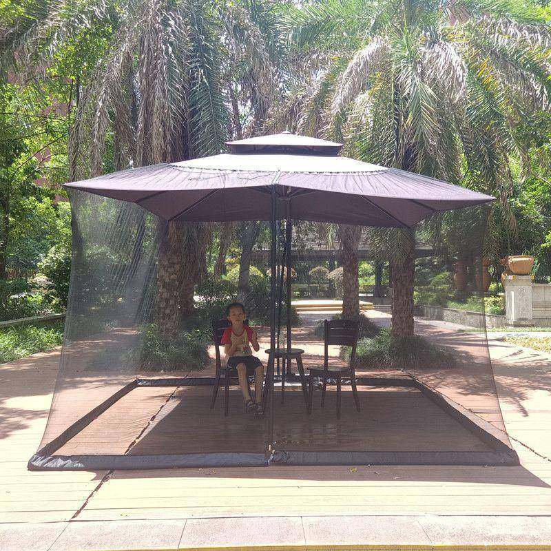 庭院遮阳伞网罩户外蚊帐网罗马伞网罩防蚊虫伞太阳伞直杆伞网纱罩