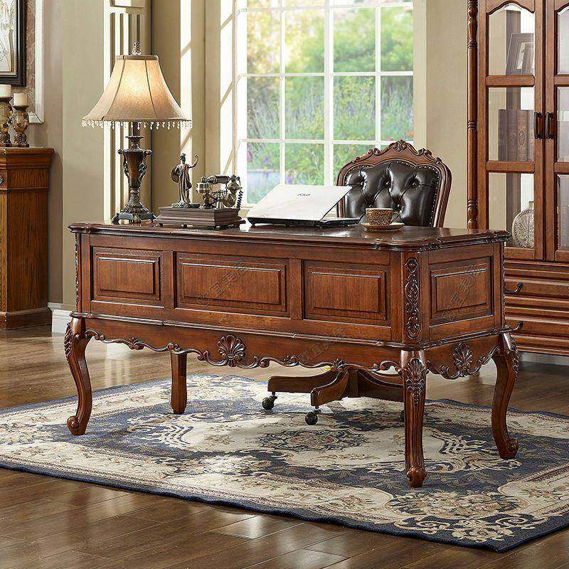 美式实木书桌椅组合家用写字台欧式简约现代电脑桌书房轻奢老板桌,智能设备,其他智能设备,淘宝优惠券,粉丝福利购,淘宝优惠卷