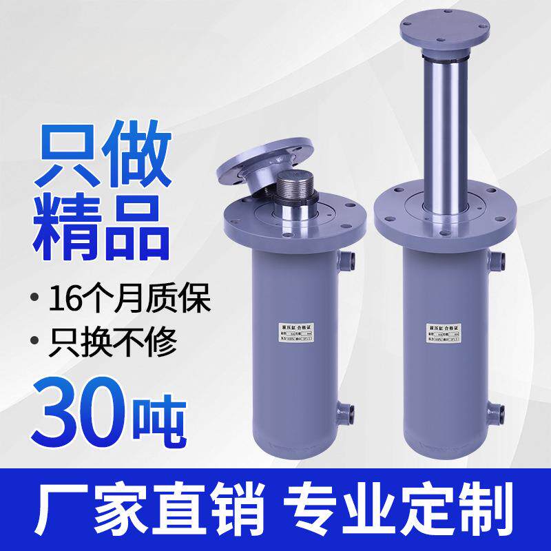 30吨液压双向油缸重型液缸实心125油缸小型液压站法兰油缸油泵
