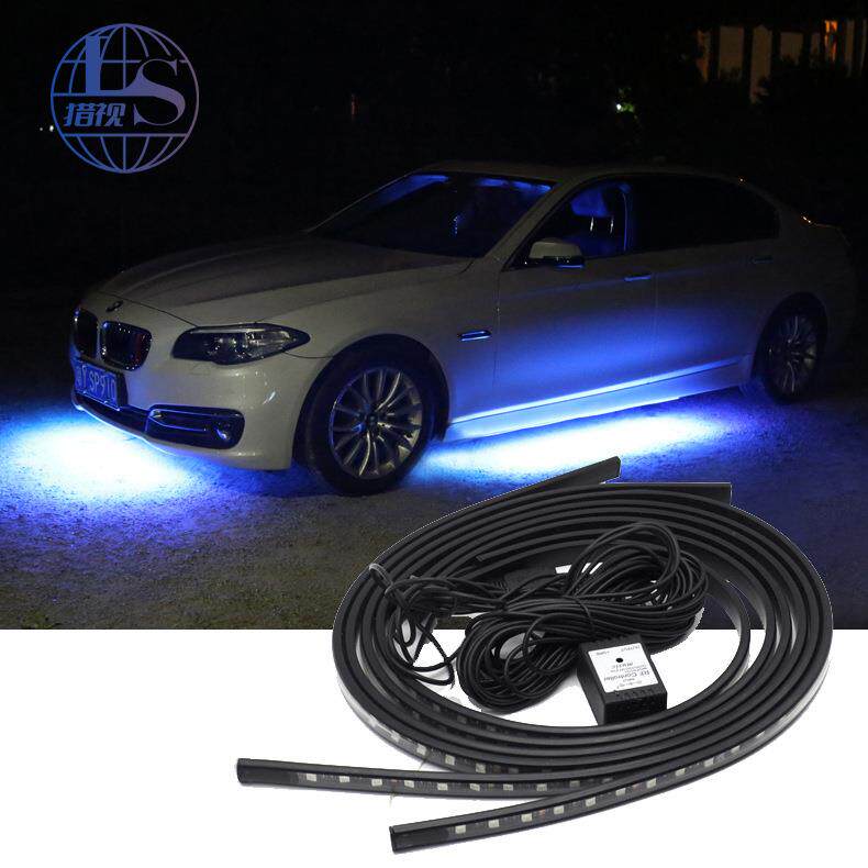 猎视60*90汽车RGB七彩遥控音乐声控灯氛围灯底盘灯防水灯led灯