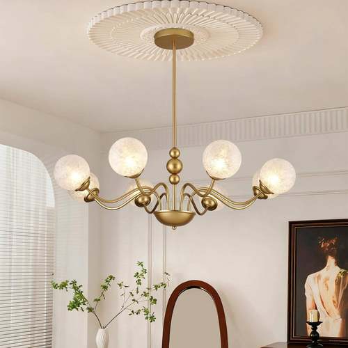 2025新款法式复古轻奢大气餐厅灯魔豆灯具美式创意灯卧室书房吊灯