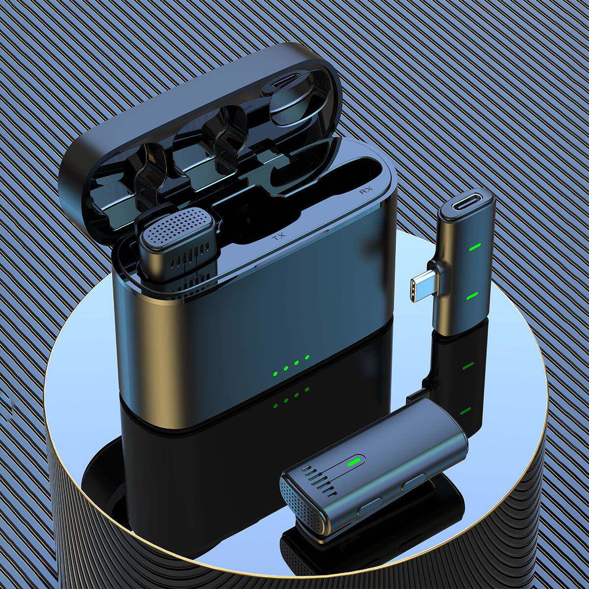 K10新款无线领夹麦克风充电仓混响降噪双向信号直播PK会议直播麦