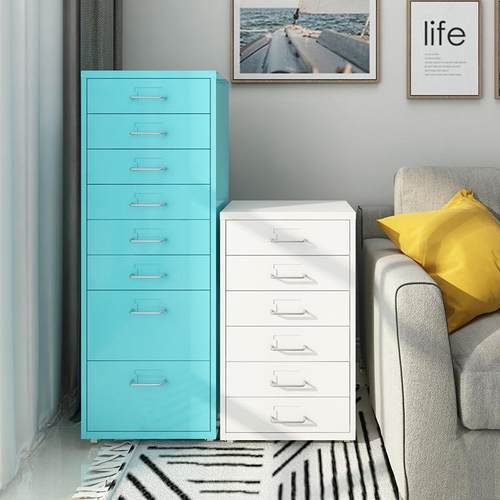 广州多斗柜抽屉式铁皮文件柜收纳柜桌下小柜子矮柜A4办公室储物柜